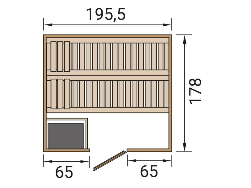 Weka Sauna Bergen Gr. 1,8 HT, inkl. 5,4 Ofen Kompakt integr. Steuerung