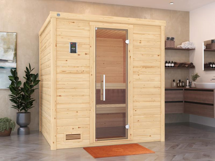 Weka Sauna Bergen Gr. 2 GT, inkl. 5,4 kW Ofen Kompakt integr. Steuerung