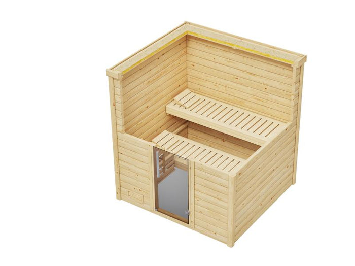 Weka Sauna Bergen Gr. 2 GT, inkl. 5,4 kW Ofen Kompakt integr. Steuerung