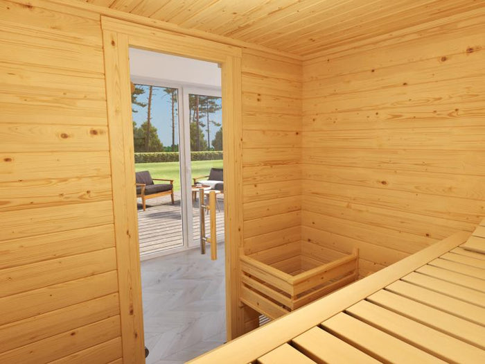 Weka Sauna Bergen Gr. 2 GT, inkl. 5,4 kW Ofen Kompakt integr. Steuerung