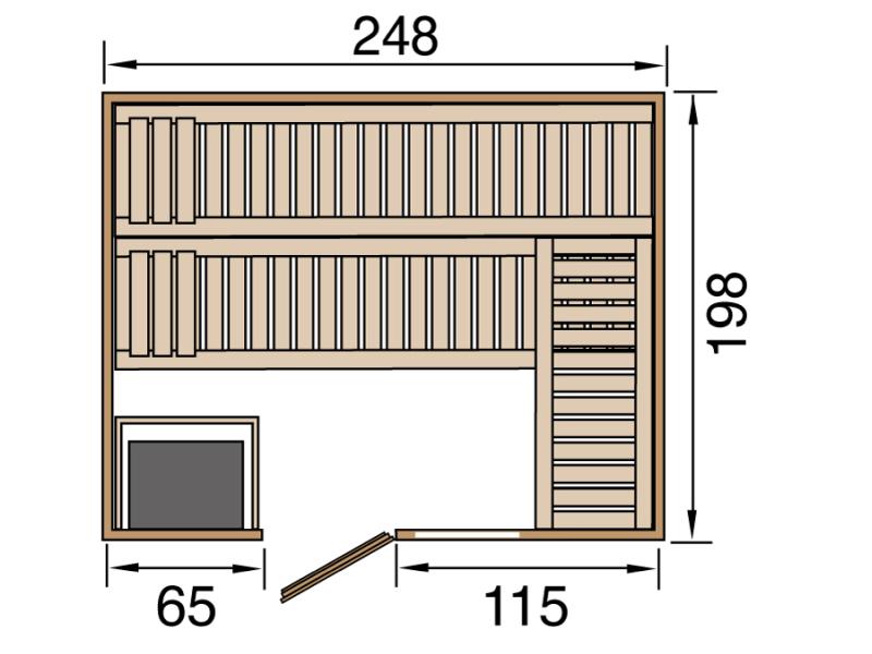 Weka Sauna Bergen Gr. 3 GT/F inkl. 7,5 kW BioS