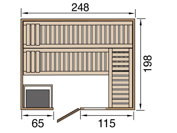 Weka Sauna Bergen Gr. 3 GT/F inkl. 7,5 kW BioS