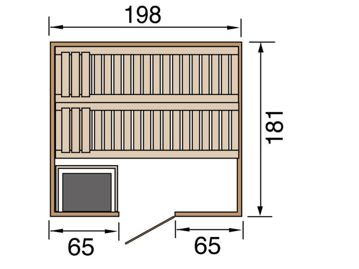 Weka Sauna Bergen Gr.1,8 inkl. 7,5 kW BioS