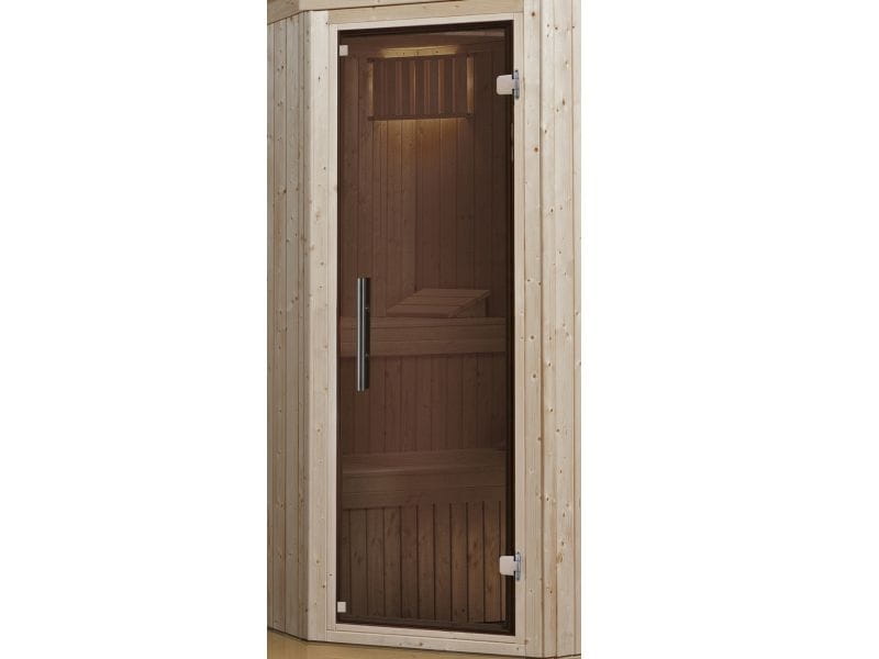 Weka Sauna Ganzglastür in Graphit-Optik