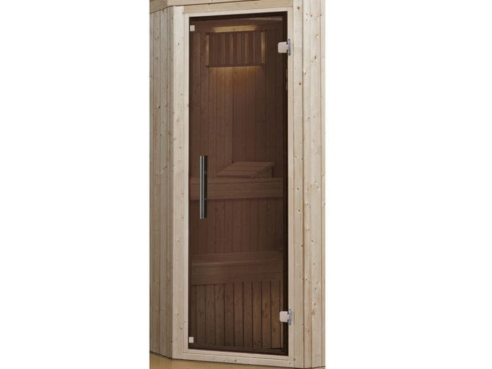 Weka Sauna Ganzglastür in Graphit-Optik