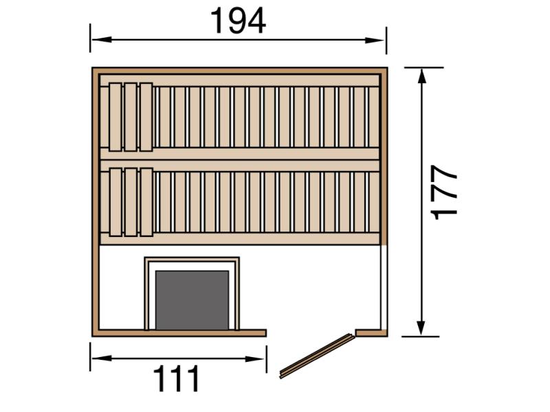 Weka Sauna Halmstad Gr.2 inkl. 7,5kW OS