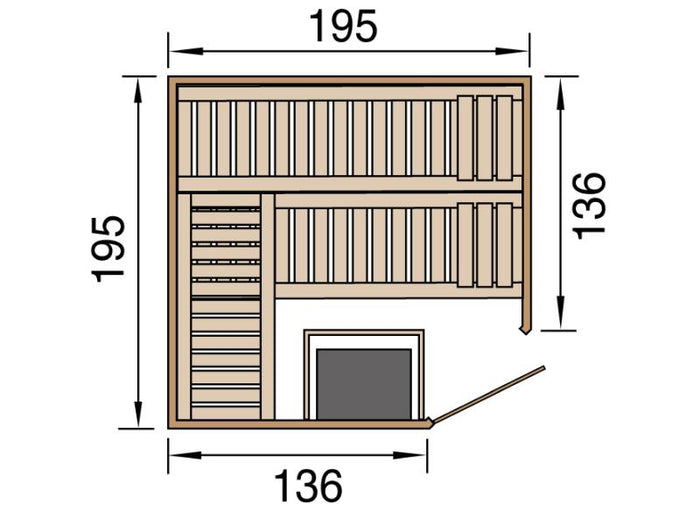 Weka Sauna Kemi Eck Gr. 2 inkl. 7,5 kW BioS