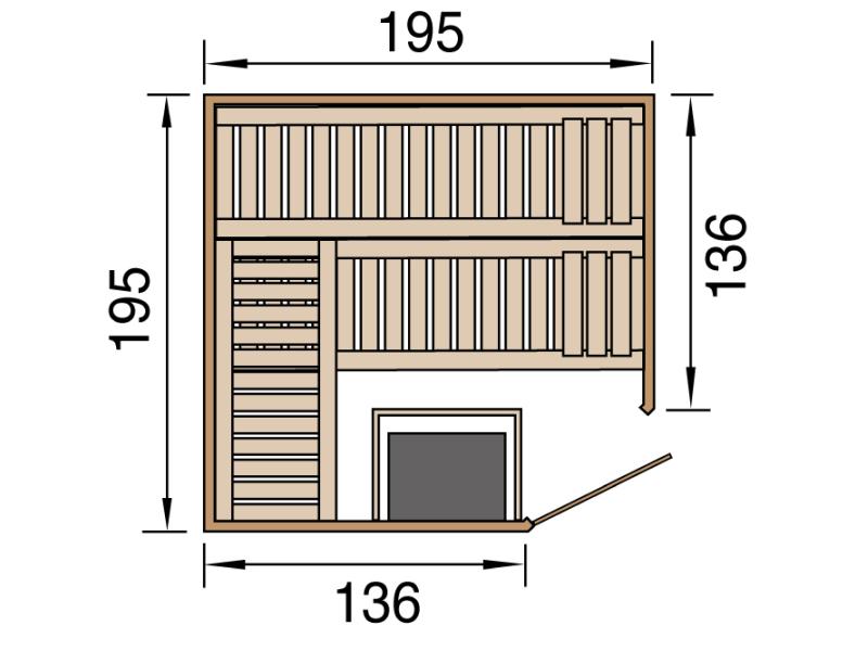 Weka Sauna Kemi Eck Gr. 2 inkl. 7,5 kW OS