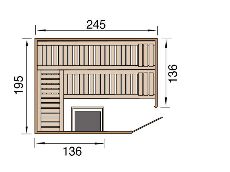 Weka Sauna Kemi Eck Gr. 3 inkl. 7,5 kW BioS