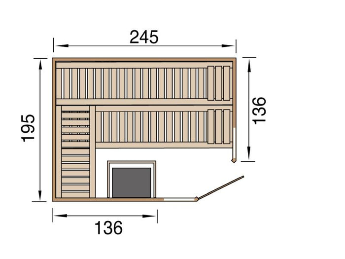 Weka Sauna Kemi Eck Gr. 3 inkl. 7,5 kW OS