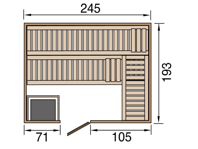Weka Sauna Kemi Gr. 5 inkl. 7,5 kW OS