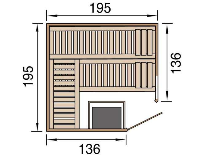 Weka Sauna Kemi Gr.2 inkl. 7,5 kW OS