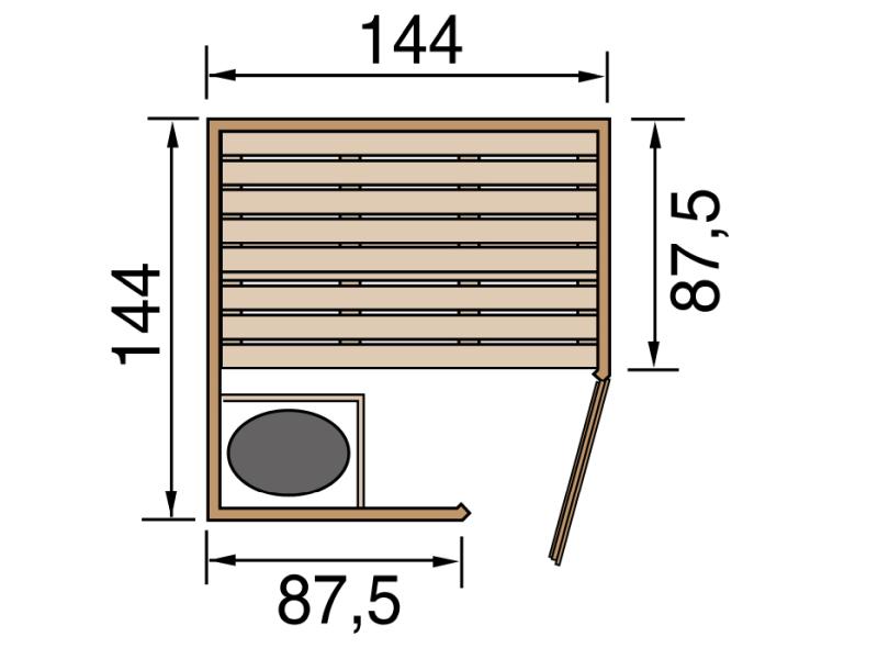 Weka Sauna Laukkala Gr.1 inkl. 3,6 kW OS inkl. Saunaleuchten Set