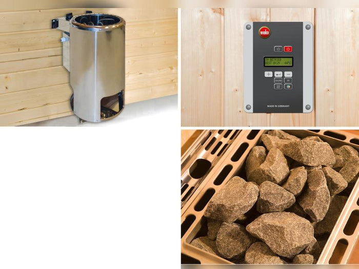 Weka Sauna Laukkala Gr.1 inkl. 3,6 kW OS inkl. Saunaleuchten Set
