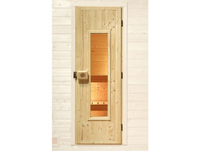 Weka Sauna Massivholztür isoliert, mit Glaseinsatz