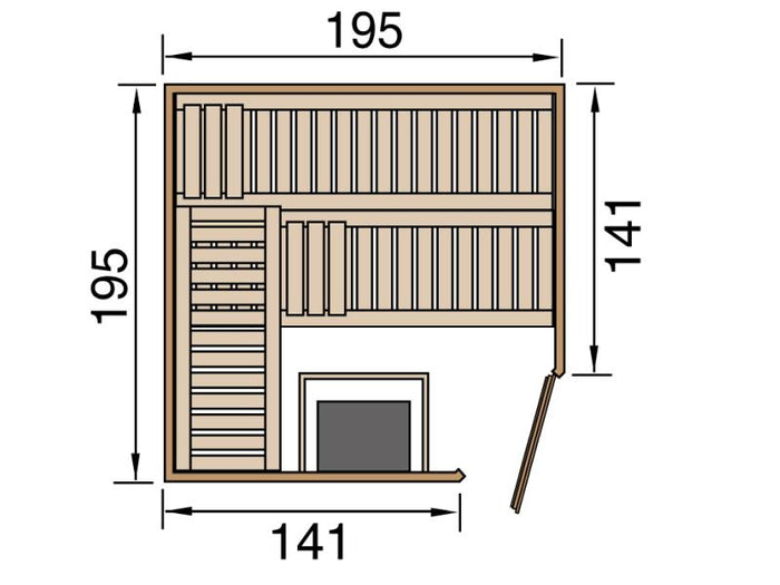 Weka Sauna Turku Gr. 2 GT, inkl. 9 kW Ofen Kompakt mit integr. Steuerung