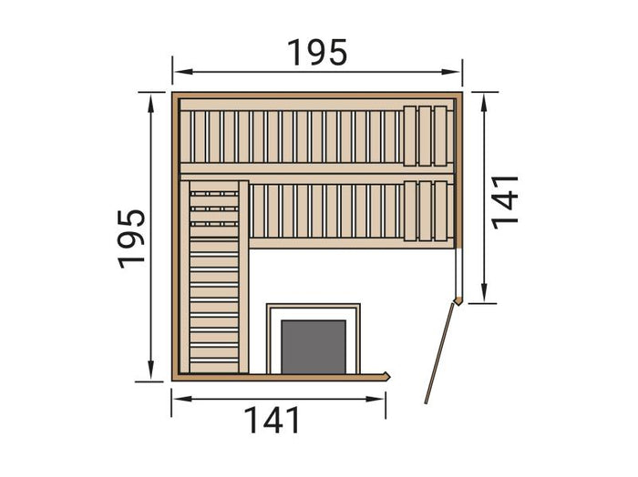 Weka Sauna Turku Gr. 2 GTF, inkl. 9 kW Ofen mit digitaler Steuerung (OS), mit Fenster