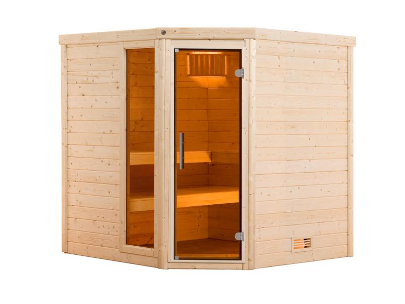 Weka Sauna Turku Gr. 2 GTF, inkl. 9 kW Bioofen mit digitaler Steuerung (BioS), mit Fenster