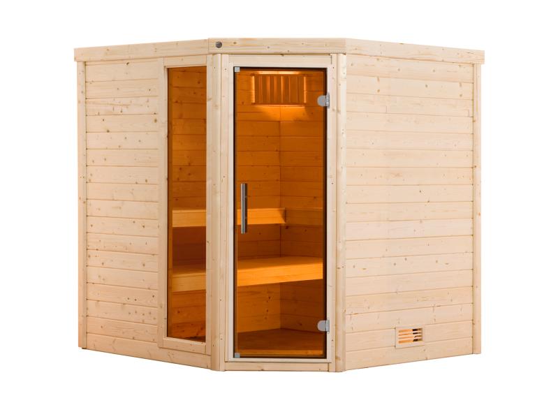 Weka Sauna Turku Gr. 2 GTF, inkl. 9 kW Ofen Kompakt mit integr. Steuerung, mit Fenster