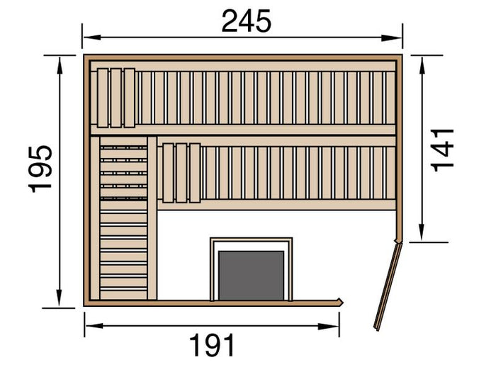 Weka Sauna Turku Gr. 3 GTF, inkl. 9 kW Ofen Kompakt mit integr. Steuerung, mit Fenster