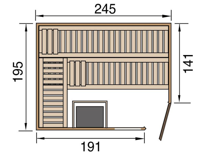Weka Sauna Turku Gr. 3 inkl. 7,5 kW OS / GTF