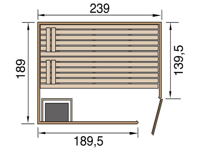 Weka Sauna VALIDA Eck Gr. 4 im Set 9 kW Ofen Kompakt integr. Steuerung, Glastür