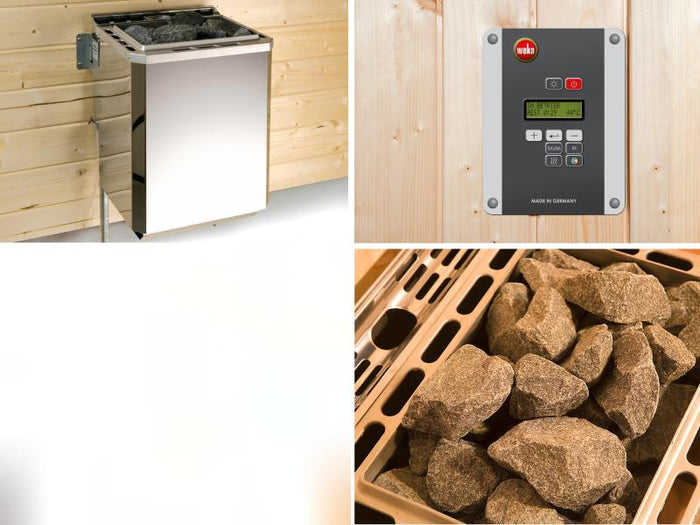 Weka Sauna VALIDA Gr. 1 im Set 4,5 kW BioS, Glastür