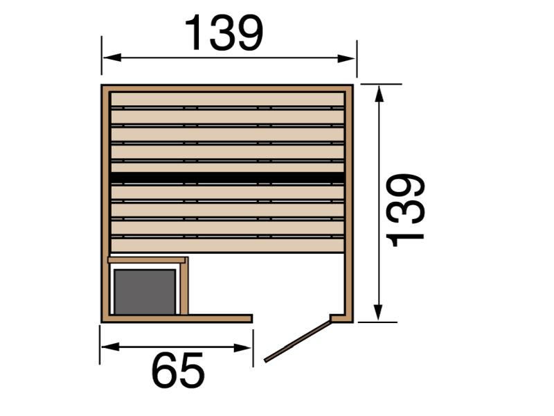 Weka Sauna VALIDA Gr. 1 im Set 4,5 kW OS inkl. digitaler Steuerung, Glastür