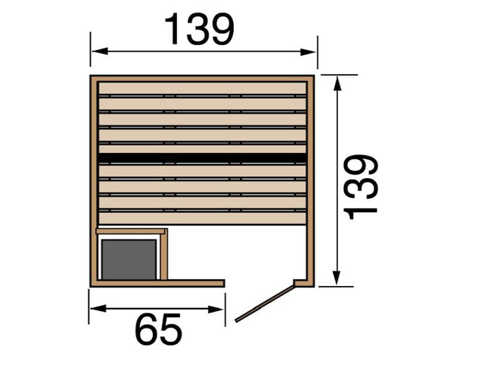 Weka Sauna VALIDA Gr. 1 im Set 4,5 kW OS inkl. digitaler Steuerung, Glastür