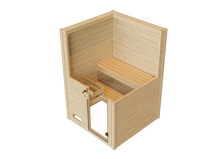 Weka Sauna Valida Gr. 1 inkl. 3,6 kW Ofen mit digitaler Steuerung (OS), Ganzglastür