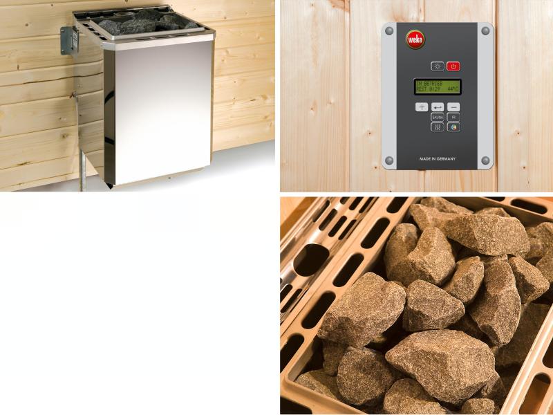 Weka Sauna VALIDA Gr. 2 im Set 4,5 kW BioS inkl. digitaler Steuerung, Glastür