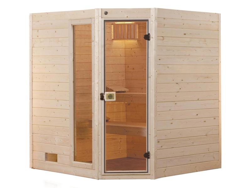 Weka Sauna VALIDA Gr. 2 im Set 7,5 kW OS, Glastür und Fenster
