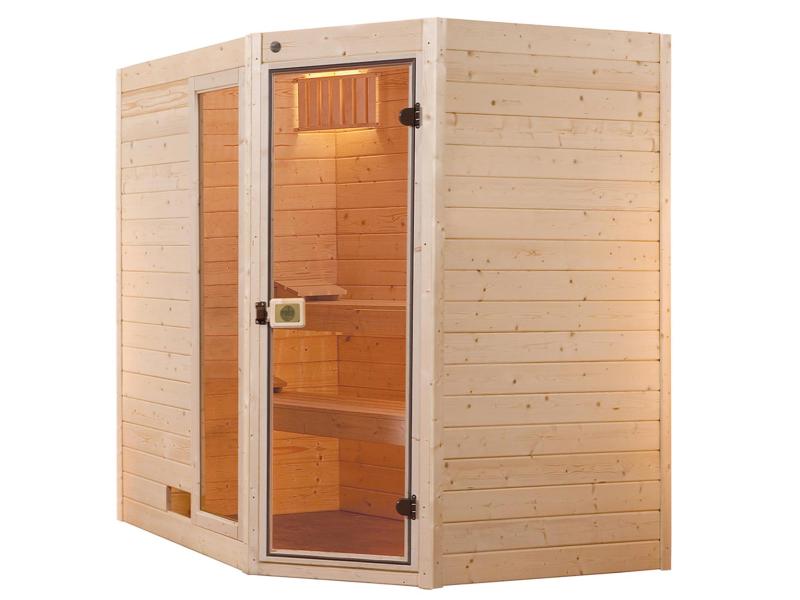 Weka Sauna VALIDA Gr. 4 im Set 9 kW Ofen Kompakt , Glastür und Fenster