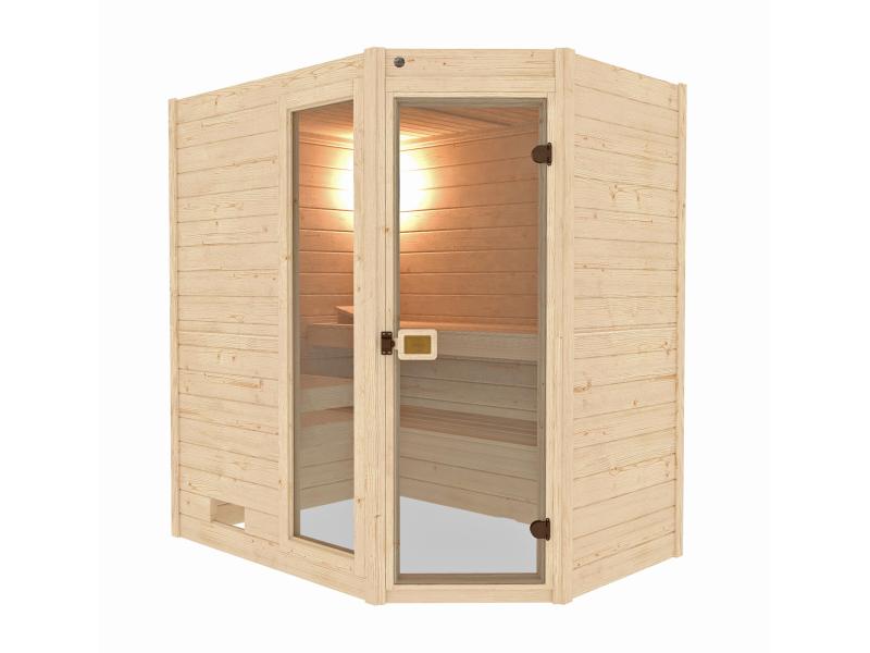 Weka Sauna Valida Gr.1 im Set mit 5,4 kW K Ofen intgr. Steuerung / Glastür und Fenster