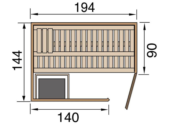 Weka Sauna Varberg Eck Gr.1 inkl. 7,5 kW BioS