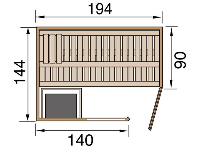 Weka Sauna Varberg Gr. 1 inkl. 7,5 kW BioS