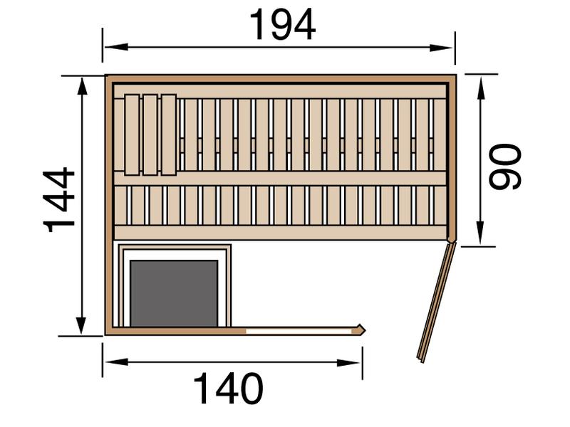 Weka Sauna Varberg Gr. 1 inkl. 7,5 kW OS