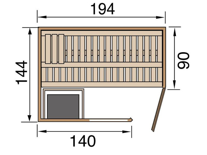 Weka Sauna Varberg Gr. 1 inkl. 7,5 kW OS
