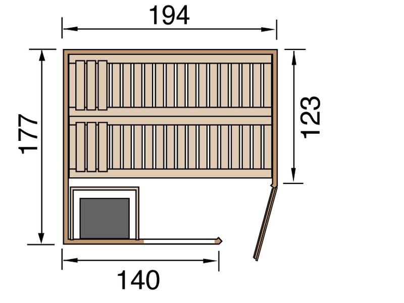 Weka Sauna Varberg Gr. 2 inkl. 7,5 kW OS