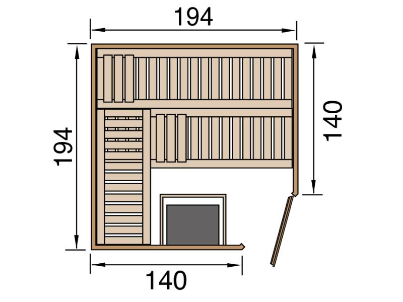 Weka Sauna Varberg Gr. 3 inkl. 7,5 kW BioS