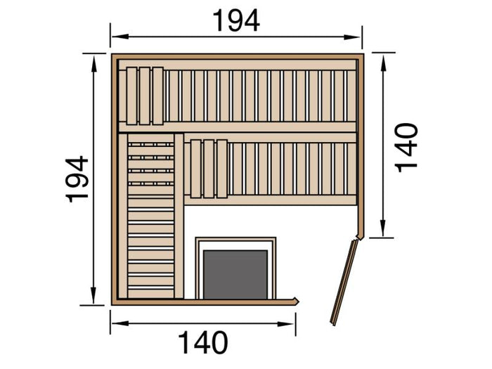 Weka Sauna Varberg Gr. 3 inkl. 7,5 kW BioS