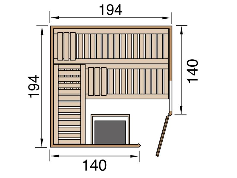 Weka Sauna Varberg Gr. 3 inkl. 7,5 kW BioS