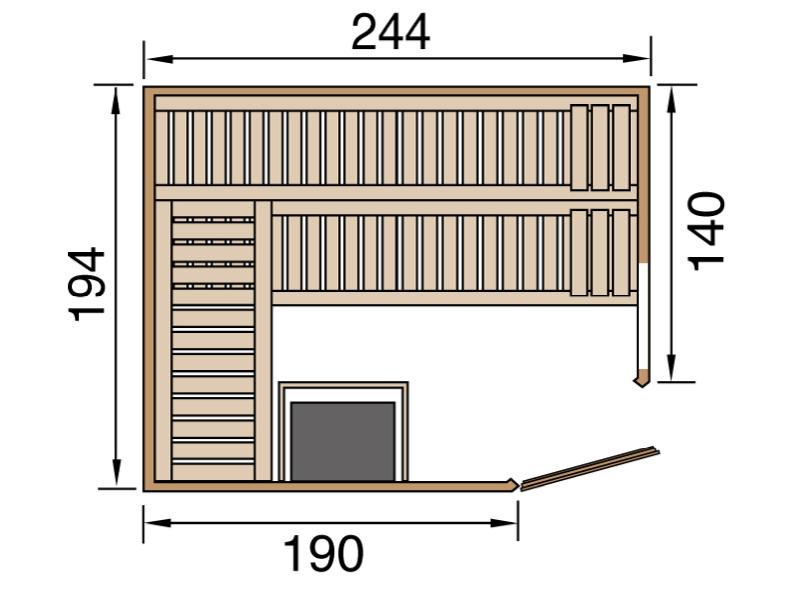 Weka Sauna Varberg Gr. 4 inkl. 7,5 kW BioS