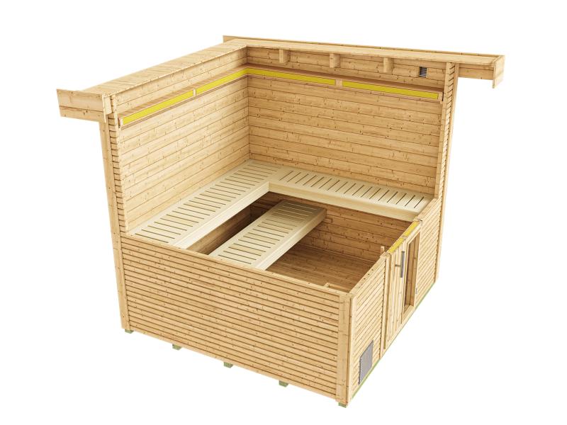 Weka Saunahaus 45 mm Kuopio anthrazit/weiß