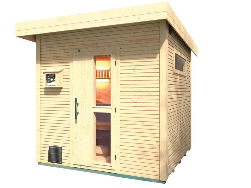 Weka Saunahaus 45 mm Kuopio inkl. Technikpaket 1, natur