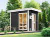 Weka Saunahaus 45 mm Kuopio mit Fenster und 9 kW OS-Ofenset, anthrazit