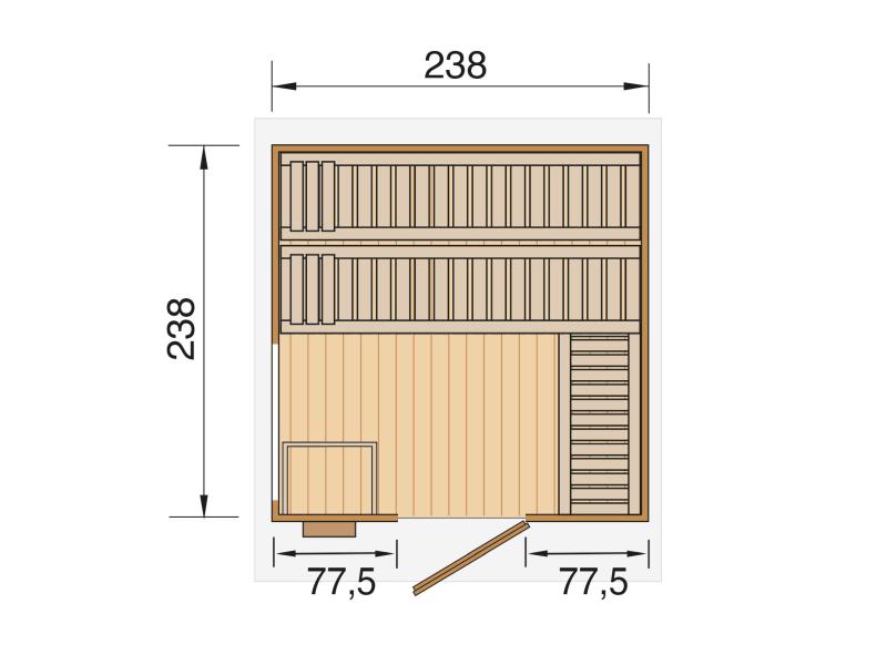 Weka Saunahaus 45 mm Kuopio mit Fenster, anthrazit