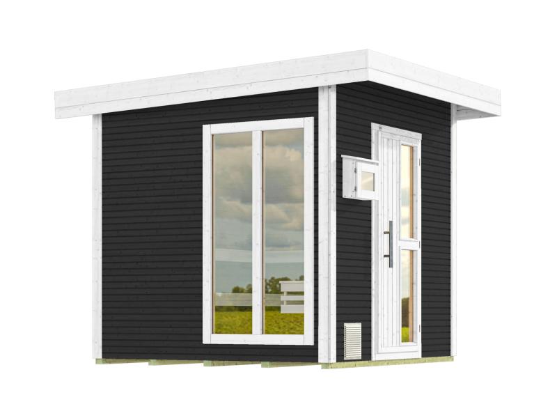 Weka Saunahaus 45 mm Kuopio mit Fenster, anthrazit