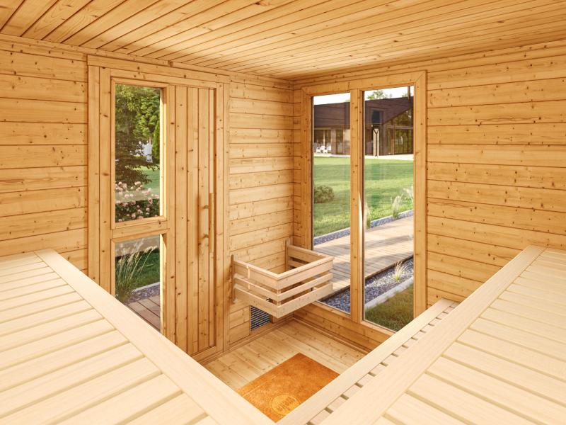 Weka Saunahaus 45 mm Kuopio mit Fenster, anthrazit