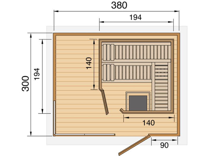 Weka Saunahaus Cubilis inkl. 7,5 kW BioS